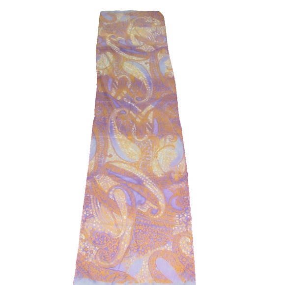 VTG Cejon Blue & Gold Paisley Print Scarf Made in Italy 60" Long x 15" Wide - Picture 3 of 6